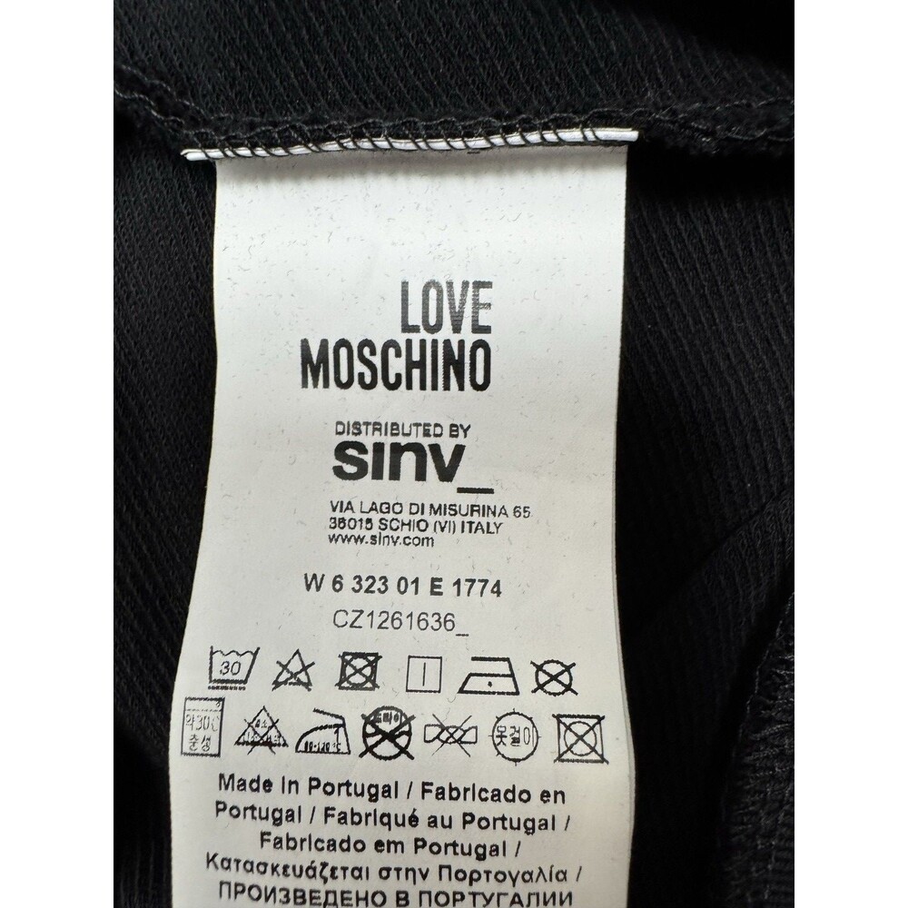 NWT Love Moschino Black Size US 8 Italy 44 Puff Sleeve Heart 2008 Mock Neck Love - Picture 5 of 10